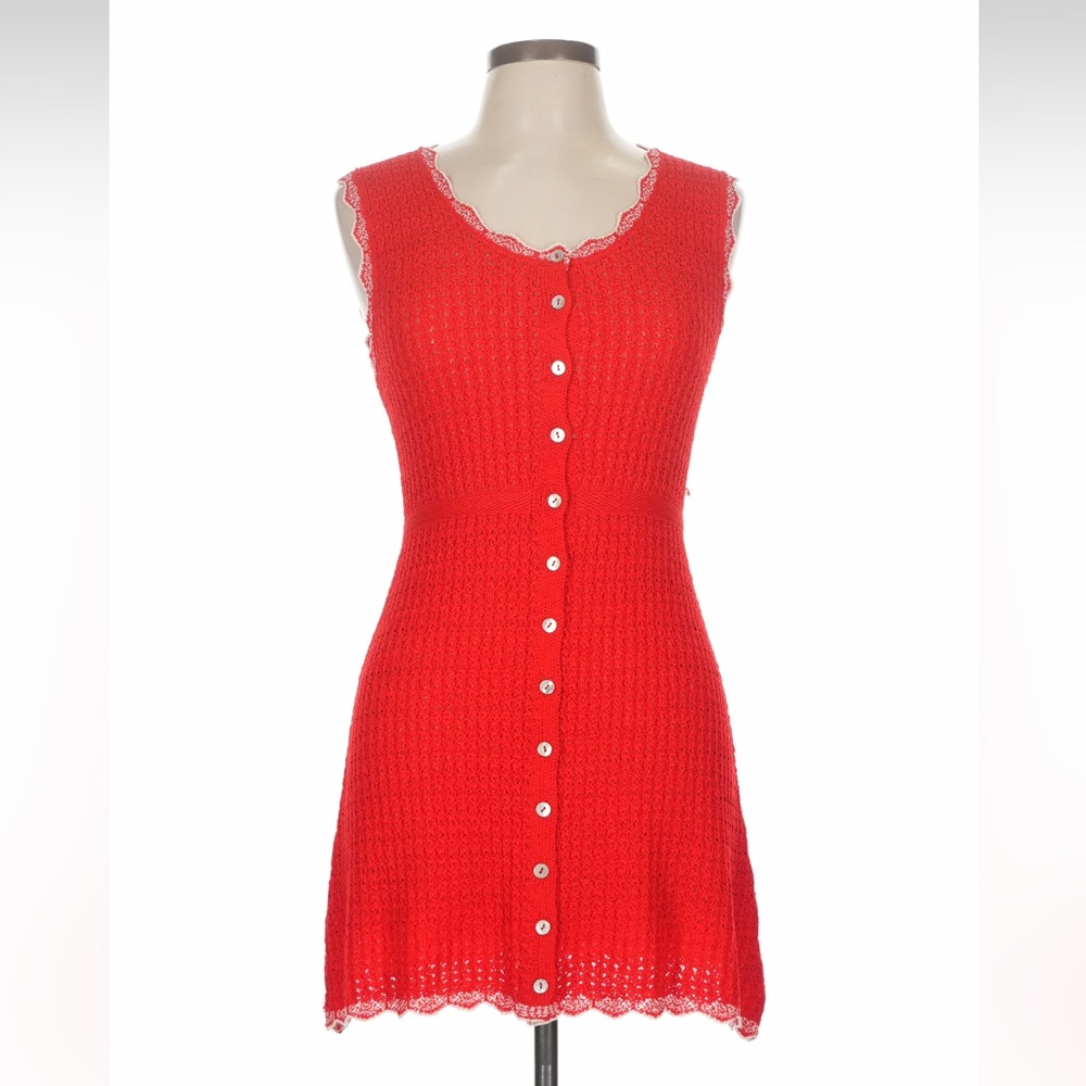 Commense Red Knit Mini Dress - Size M